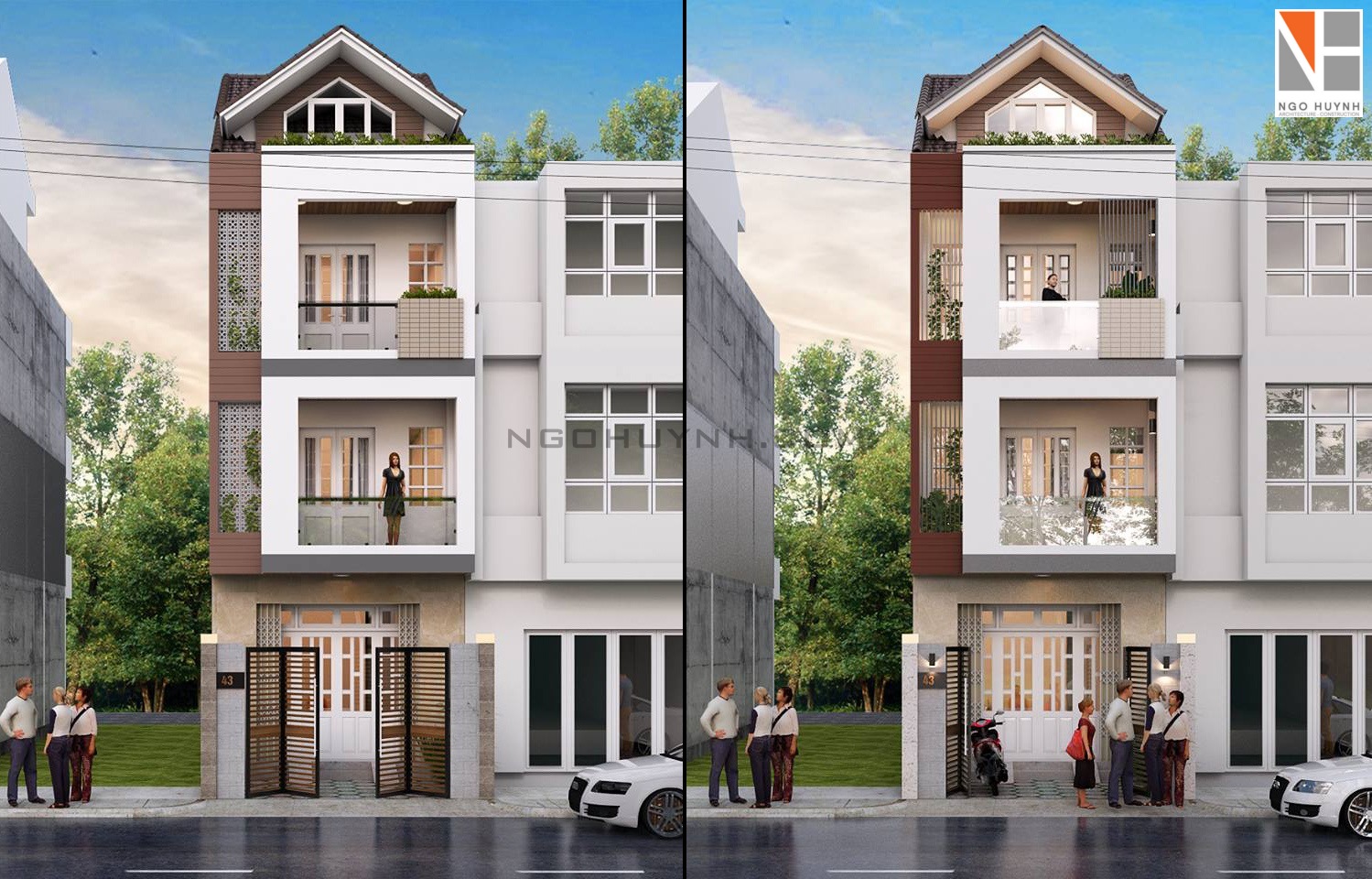 THIẾT KẾ NHÀ ĐẸP CÓ MẶT TIỀN NỞ HẬU CỦA ANH THÁI