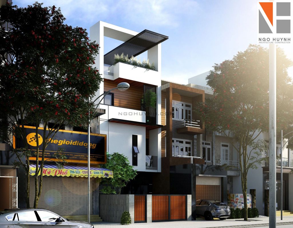 MẪU NHÀ PHỐ CÓ THIẾT KẾ HIỆN ĐẠI HOÁ CỦA ANH TRUNG