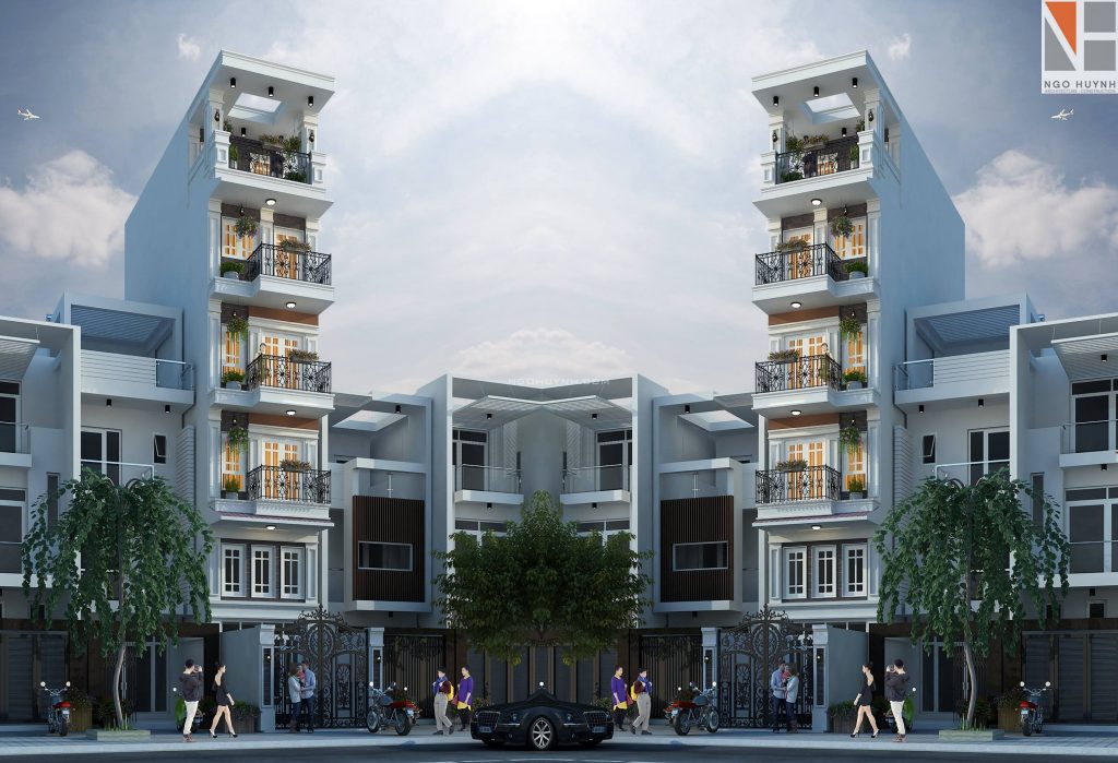 THIẾT KẾ NHÀ PHỐ NHIỀU TẦNG ĐẸP CỦA ANH LỘC