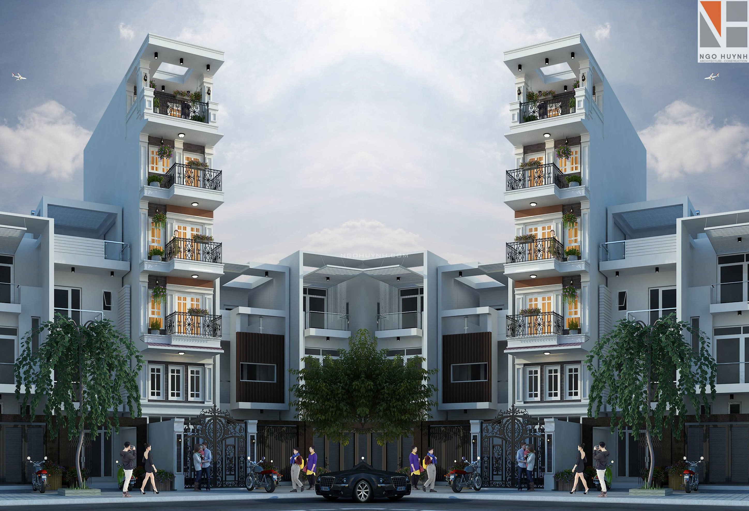 THIẾT KẾ NHÀ PHỐ NHIỀU TẦNG ĐẸP CỦA ANH LỘC