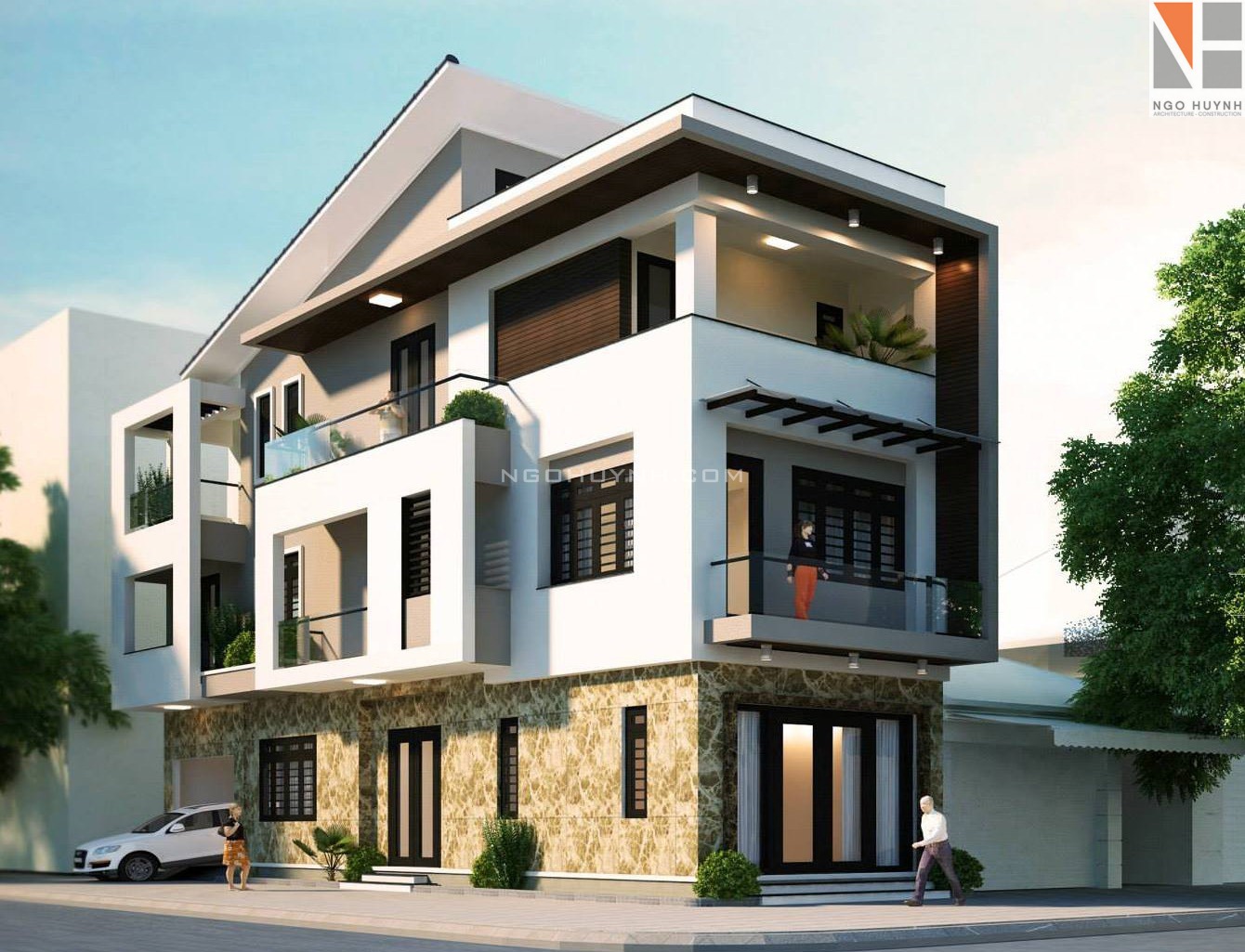 MẪU NHÀ PHỐ CÓ HAI MẶT TIỀN ĐẸP VÀ TÀI LỘC CỦA ANH NGUYỄN