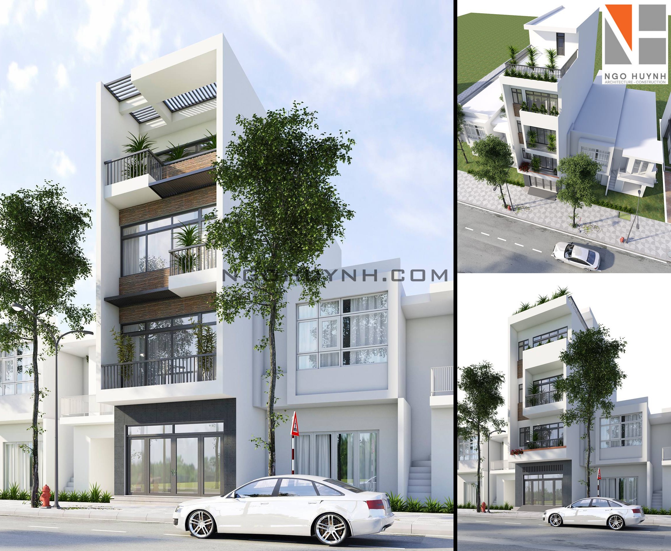 MẪU NHÀ PHỐ MÀU TRẮNG VÔ CÙNG SANG TRỌNG CỦA ANH ĐỖ