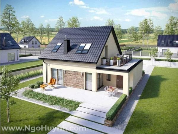 mẫu nhà cấp 4 đẹp 5x20