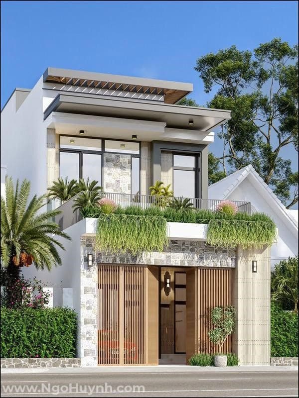 mẫu nhà ống 2 tầng đẹp