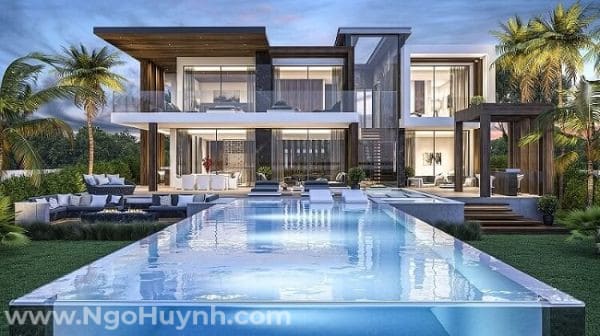 thiết kế biệt thự có bể bơi