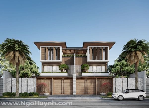 thiết kế biệt thự song lập