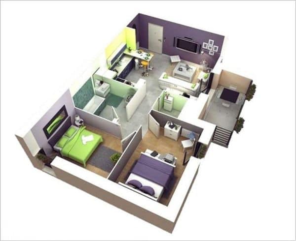 thiết kế nhà ống 1 tầng 60m2