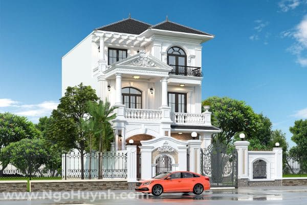 thiết kế nhà 3 tầng tân cổ điển