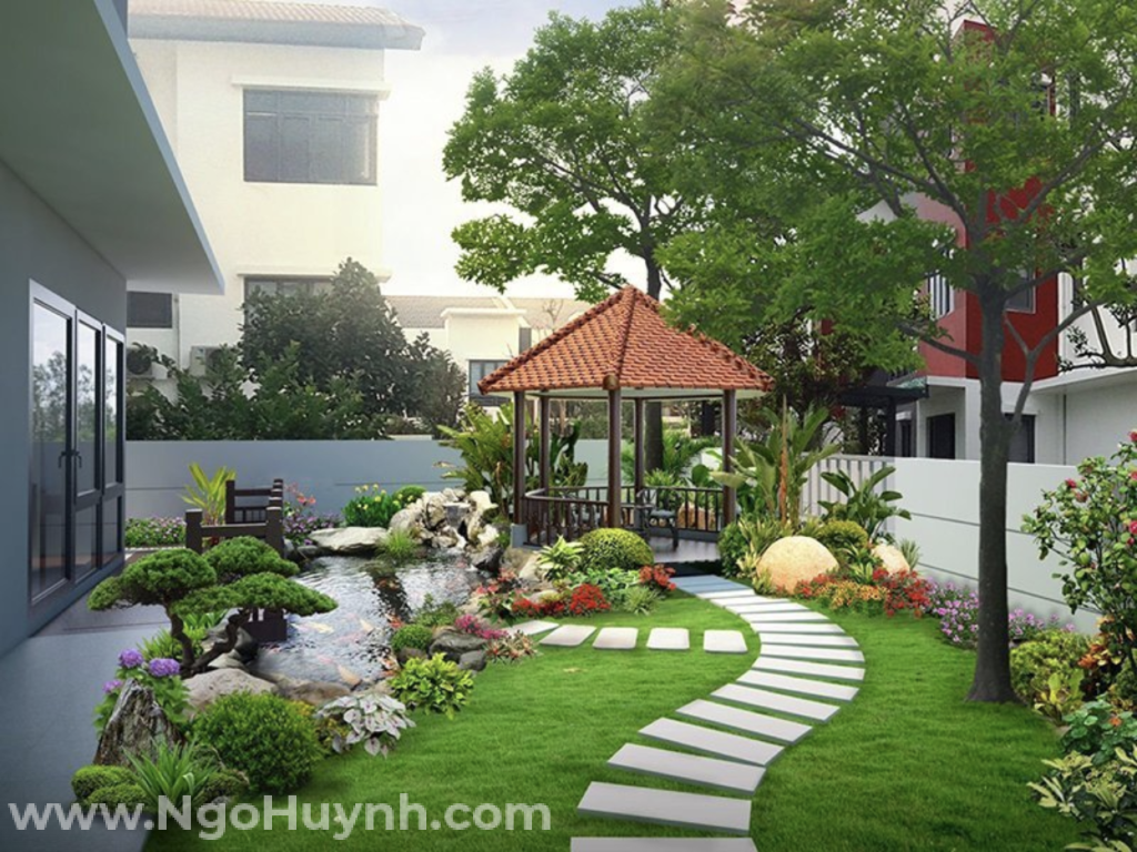 Trong sân vườn của ngôi biệt thự, gia chủ nên lựa chọn những loại cây xanh tươi