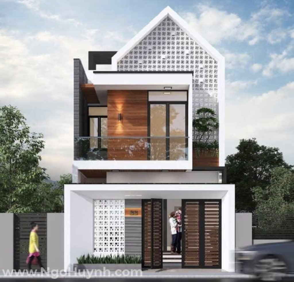 Mẫu nhà biệt thự 1 trệt 1 lầu đẹp mái Thái